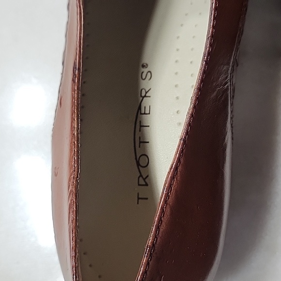TROTTERS  Heringbone Brown Leather Size 6 - Picture 4 of 5